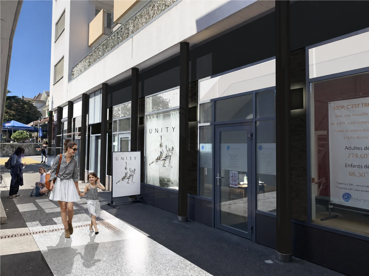 Proposed UNITY signage for the future Saint-Prex centre